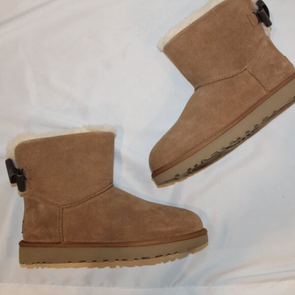 NIEW UGG WOMEN'S BAILEY SUEDE BOW WATER RESISTANT SUEDE SHEARLING LINED 10 - Picture 5 of 8